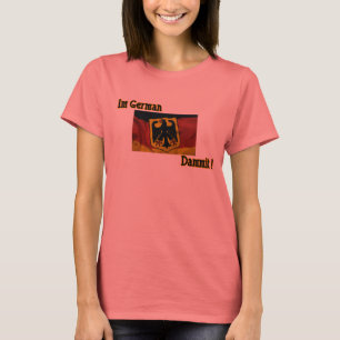 Camiseta Im campainha preta T das senhoras do alemão Dammi