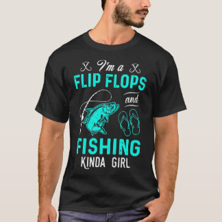 Camiseta Im chinelos que pescam o tipo da menina