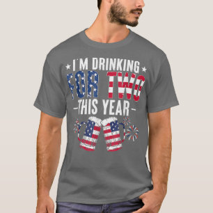 Camiseta I'm Drinking For Two Pregnancy 4th Of July Men New