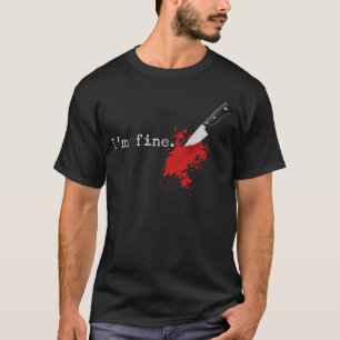 Camiseta Im Fine Knife Stab Dia de as Bruxas engraçado Fura