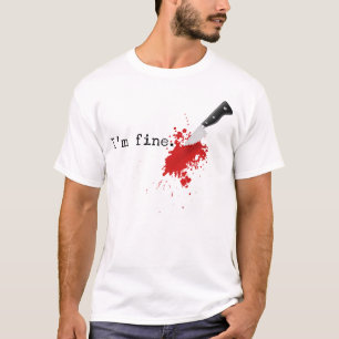 Camiseta Im Fine Knife Stab Dia de as Bruxas engraçado Fura