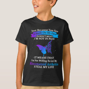 Camiseta Im Fine Ribbon Warrior Artrite Reumatoide Awaren