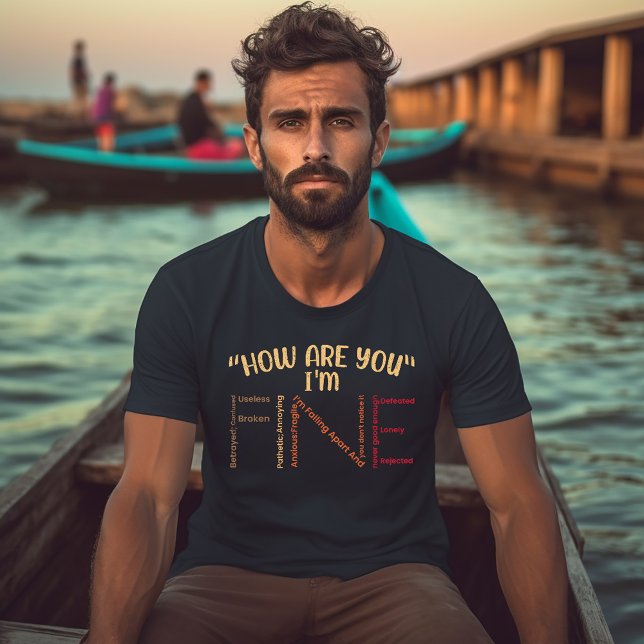 Camiseta I'm Fine Word Art Mental Health (Criador carregado)