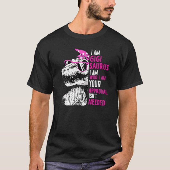 Camiseta Im Gigi Saurus Dinosaur Gigisaurus Mulheres Rosa (Frente)