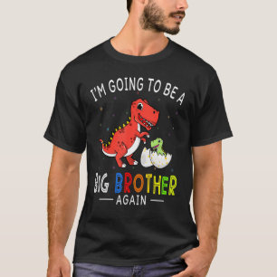Camiseta I'm Going To Be A Big Brother Again 2023 Dinosaur 