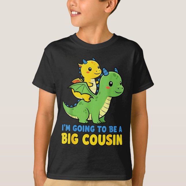 Camiseta I'm Going To Be A Big Cousin Baby Reveal 2026 Drag (Frente)
