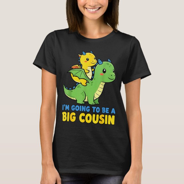 Camiseta I'm Going To Be A Big Cousin Baby Reveal 2026 Drag (Frente)