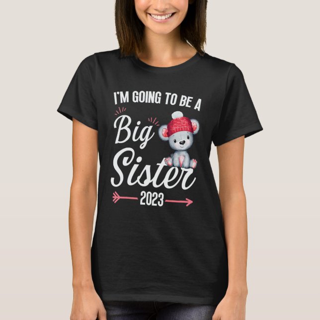 Camiseta I'm going to be a big sister announcement pregnanc (Frente)