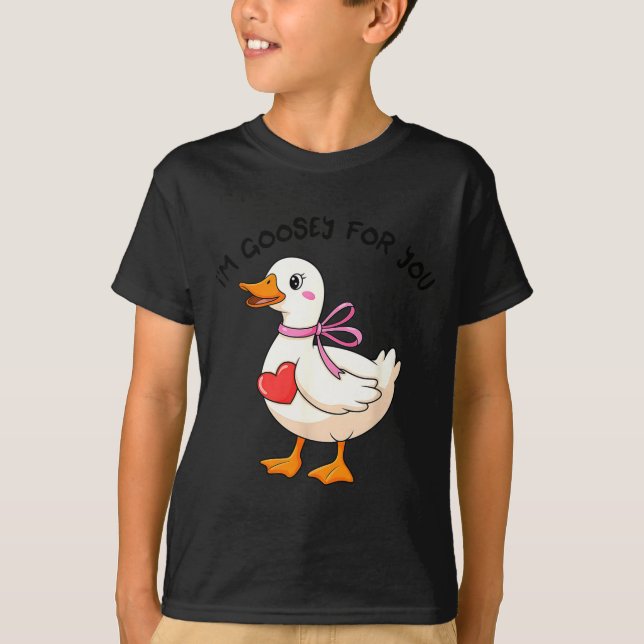 Camiseta I'm Goosey For You Coquette Valentine Goose  (Frente)