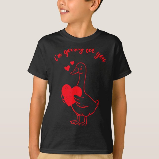 Camiseta I'm Goosey For You Valentine Goose Hearts Minimal  (Frente)