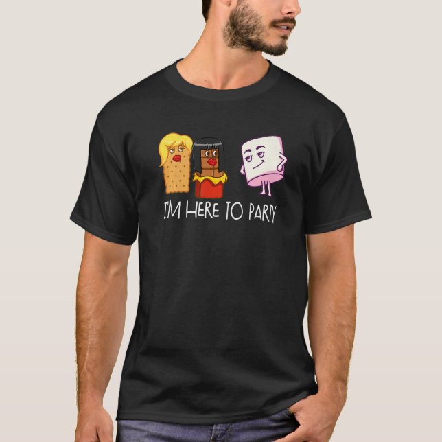 Camiseta I'm Here To Party S'mores Marshmallow Camping Smor (Frente)