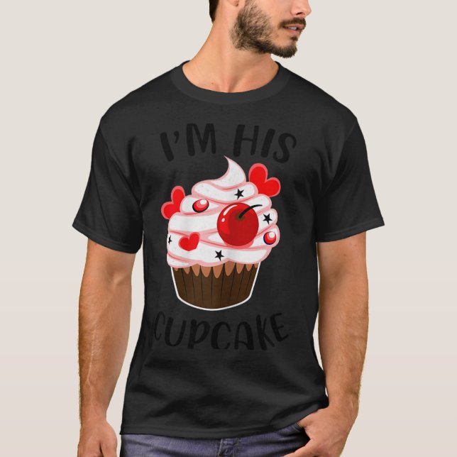 Camiseta I'm His Cupcake I'm Her Studmuffin Valentine Match (Frente)