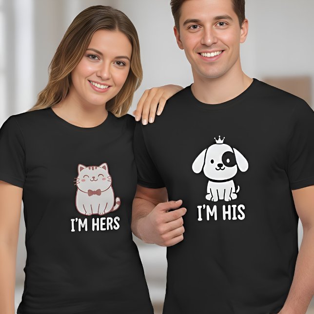 Camiseta I'm His Matching Couples Cute Dog (Criador carregado)