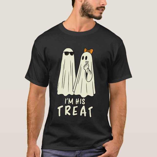 Camiseta I'm His Treat Ghosts Funny Couple Matching Hallowe (Frente)