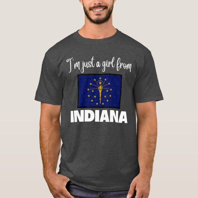Camiseta Im just a girl from Indiana State pride design for (Frente)