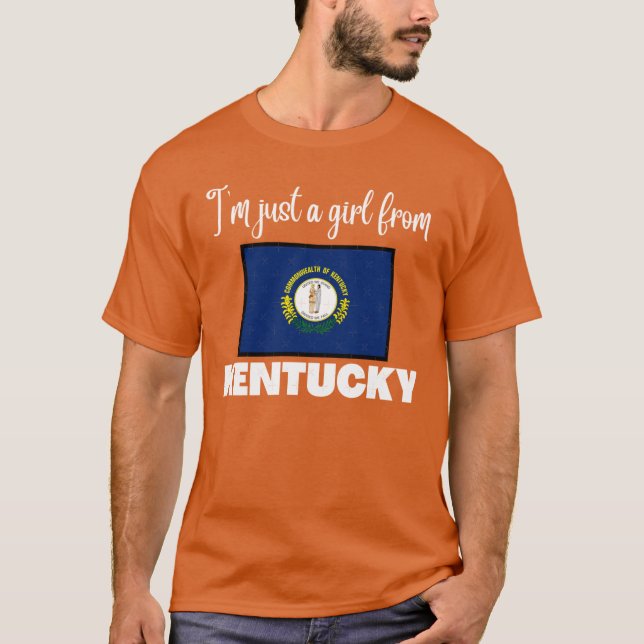 Camiseta Im just a girl from Kentucky State pride design fo (Frente)