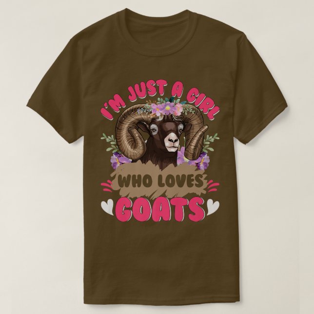 Camiseta I'm Just A Girl Who Loves Goats Goat Lover  (Frente do Design)