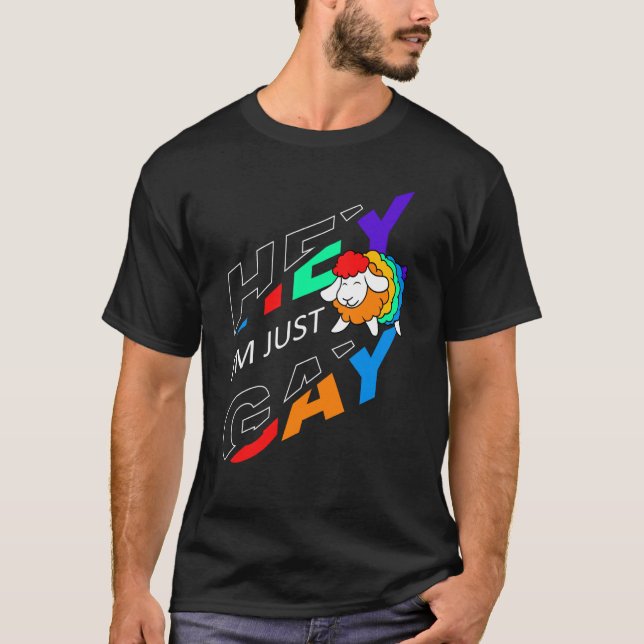 Camiseta I'm Just Gay Rainbow Colored Sheep (Frente)