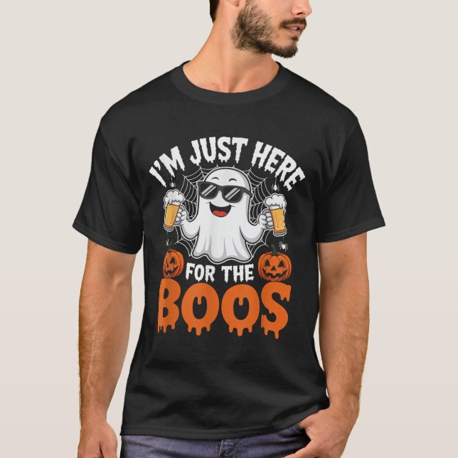 Camiseta I'm Just Here For The Boos Funny Halloween Ghost  (Frente)