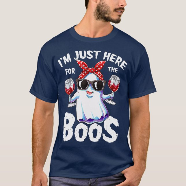 Camiseta Im Just Here For The Boos Funny Halloween Ghost (Frente)