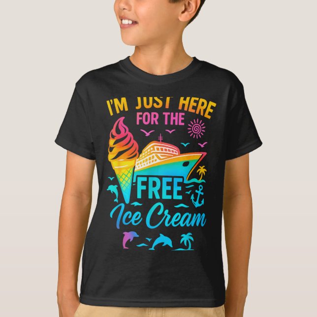 Camiseta I'm Just Here For The Ice Cream Family Cruise Trip (Frente)