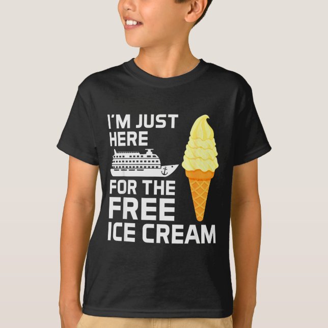 Camiseta I'm Just Here For The Ice Cream Funny Cruise 2025  (Frente)