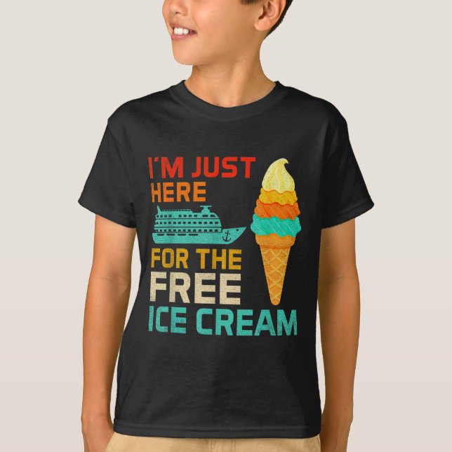 Camiseta I'm Just Here For The Ice Cream Funny Cruise Squad (Frente)