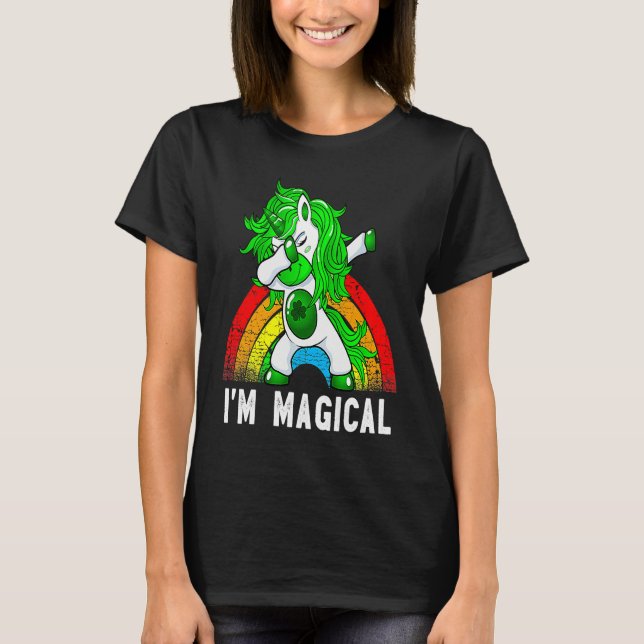 Camiseta Im Magical Irish Dabbing Unicorn Toddler St Patric (Frente)