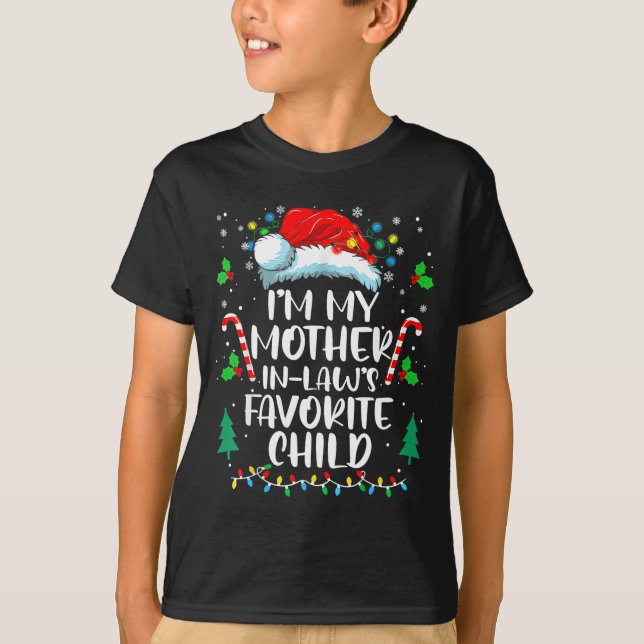 Camiseta Im My Mother In Laws Favorite Child Funny Santa Mo (Frente)