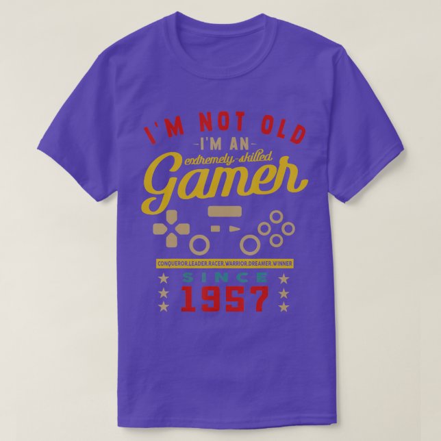 Camiseta Im Não Antigo Im Um Videogame 1957QualificadoJogos (Frente do Design)