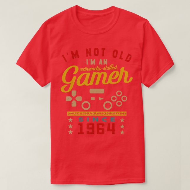 Camiseta Im Não Antigo Im Um Videogame 1964Qualificado (Frente do Design)