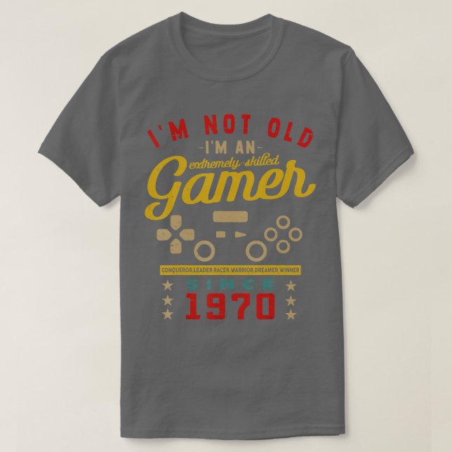 Camiseta Im Não Antigo Im Um Videogame De 1970QualificadoJo (Frente do Design)