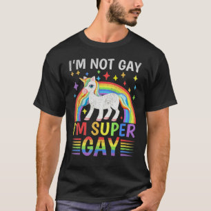 Camiseta Im Não Gay Im Super Gay Unicorn Prioridade Igualda