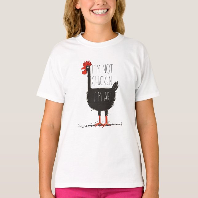 Camiseta I'm Not Chicken, I'm Art - Quirky Retro T Shirt (Frente)