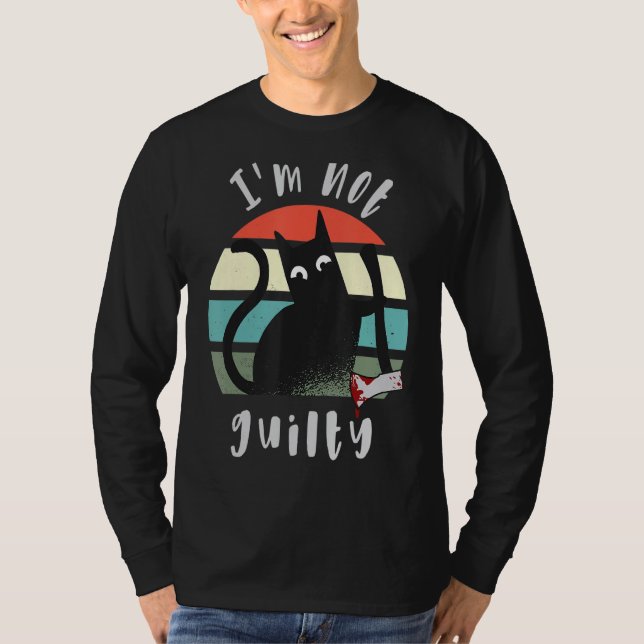 Camiseta I'm not guilty Innocent Cat with knife  Halloween  (Frente)