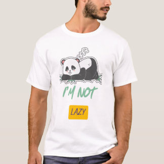 Camiseta I'm Not Lazy Panda – Blusa de Moleza Engr