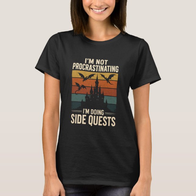 Camiseta I'm Not Procrastinating I'm Doing Side Quests Retr (Frente)