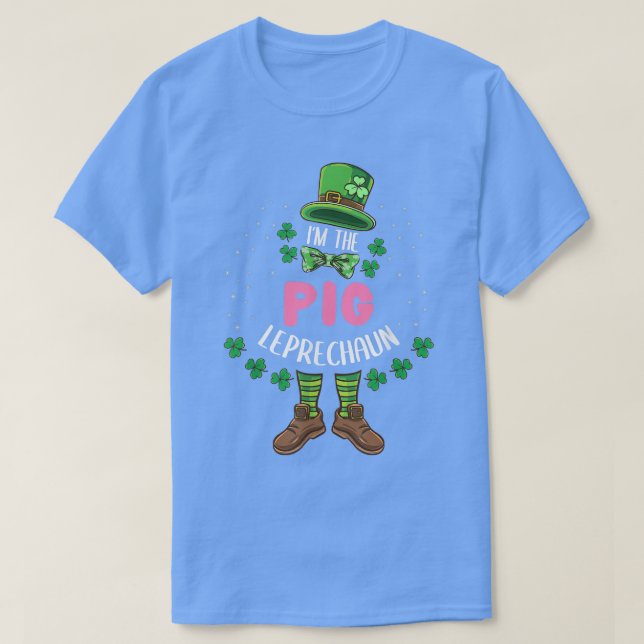 Camiseta Im O Dia de São Patrício Pig Leprechaun (Frente do Design)