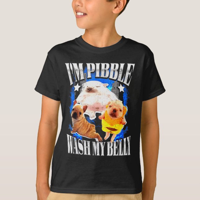 Camiseta Im Pibble Wash My Belly Frenchie Bulldog  (Frente)
