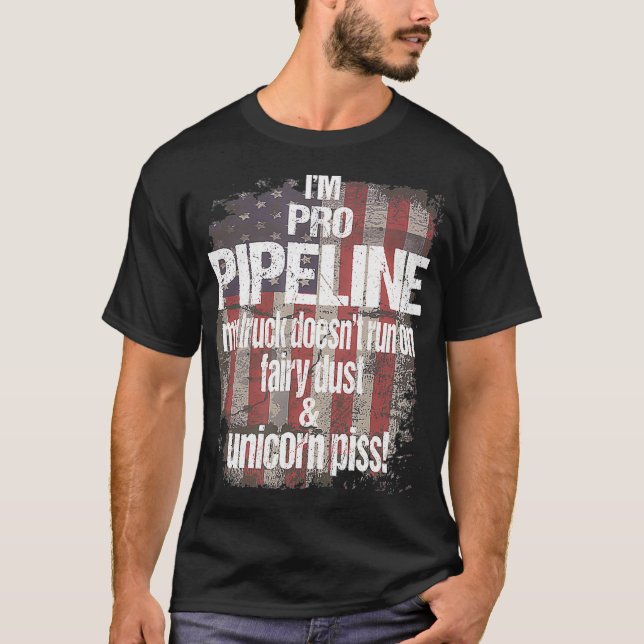 Camiseta Im Pro Pipeline Welders USA Flag Trump Train (Frente)