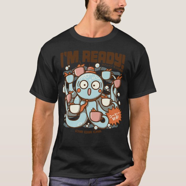 Camiseta Im Ready Coffee Octopus by Tobe Fonseca (Frente)