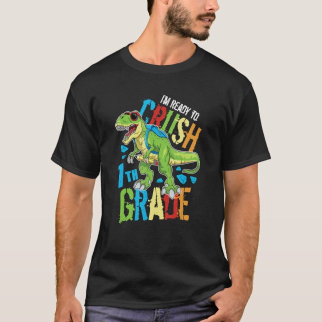 Camiseta I'm Ready To Crush 7th Grade Dinosaur Rex Back To  (Frente)