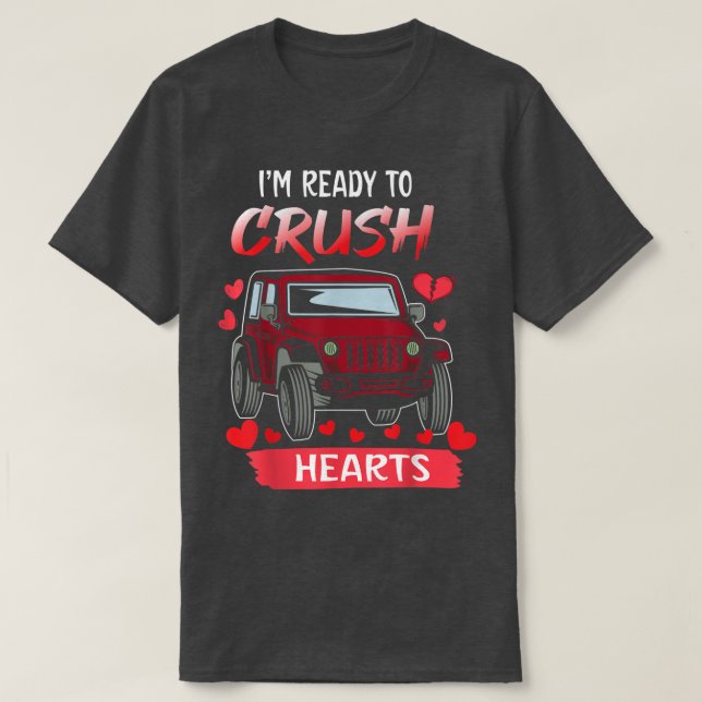 Camiseta I'm Ready to Crush Monster Red Truck Gothic Valent (Frente do Design)