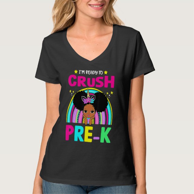 Camiseta I'm Ready To Crush Pre K Black Girl Back To School (Frente)