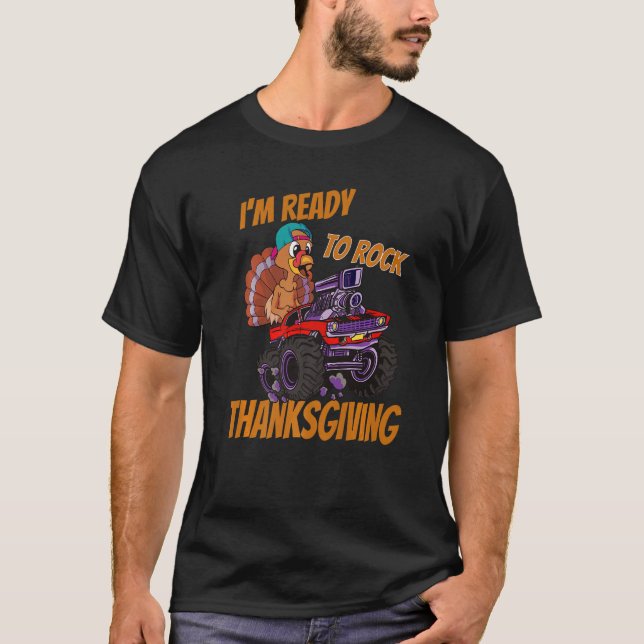 Camiseta Im Ready To Rock Thanksgiving  Turkey Kids Costume (Frente)