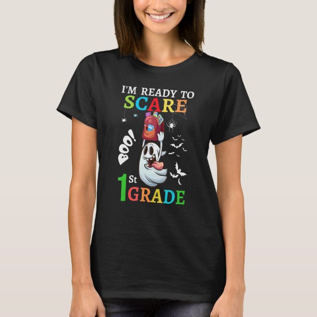 Camiseta i'm ready to Scare 1st grade Back to school kids T (Frente)