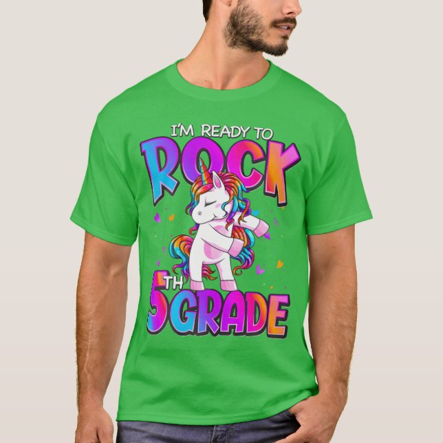 Camiseta Im Readyo Rock 5th Grade Unicorn Backo gift (Frente)