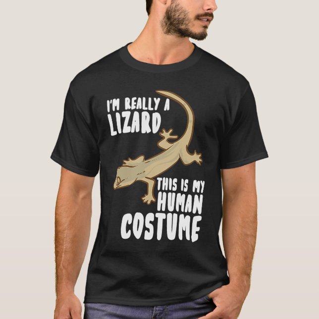 Camiseta I'm Really A Lizard This Is My Human Costume (Frente)