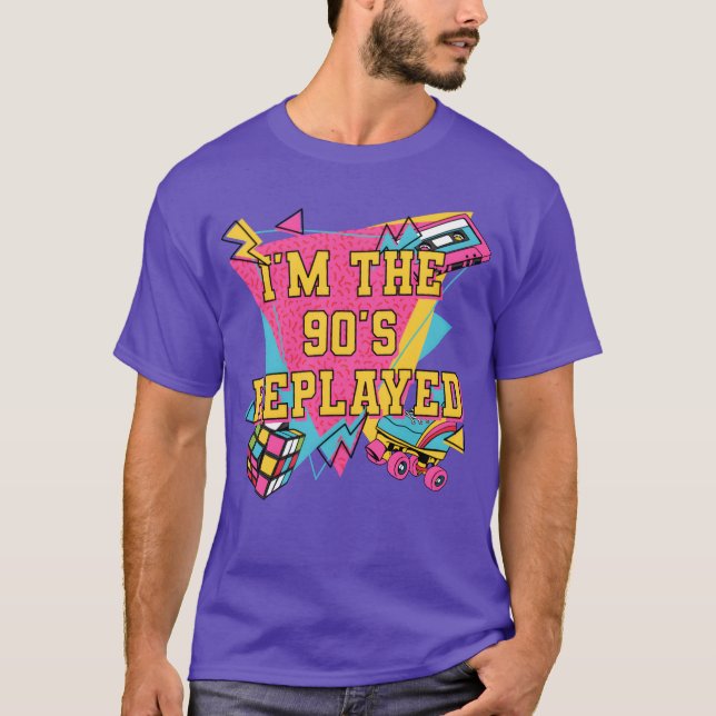 Camiseta Im the 90s Replayed 1990 Cool Chill Easygoing Rad  (Frente)