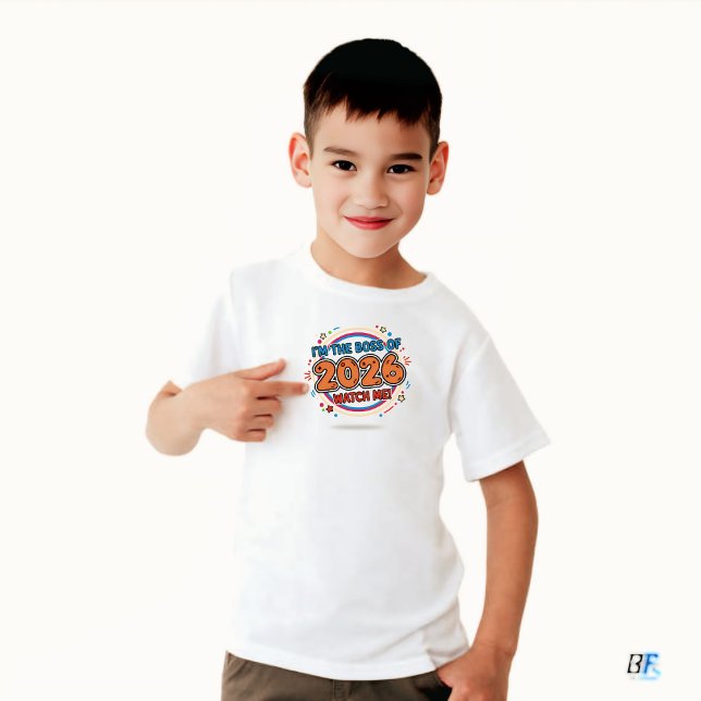Camiseta I'm The Boss of 2026 Kids Confident New Year Tee (I Am Boss)